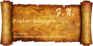 Fogler Nikolett névjegykártya